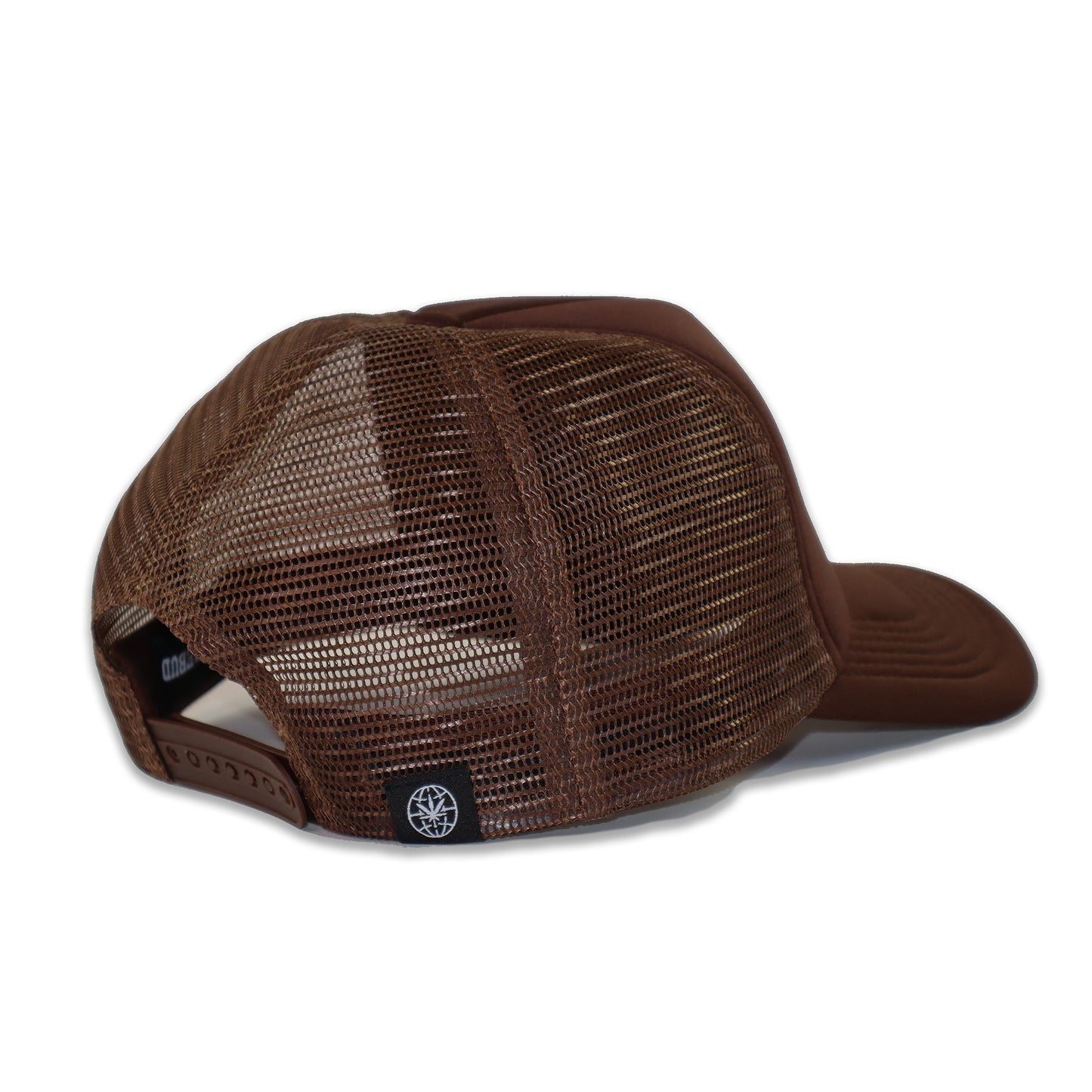 Happy Globe Trucker Hat // Brown