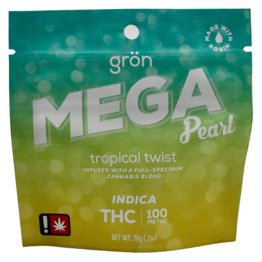 Grön | Tropical Twist | Mega Pearl | 100mg