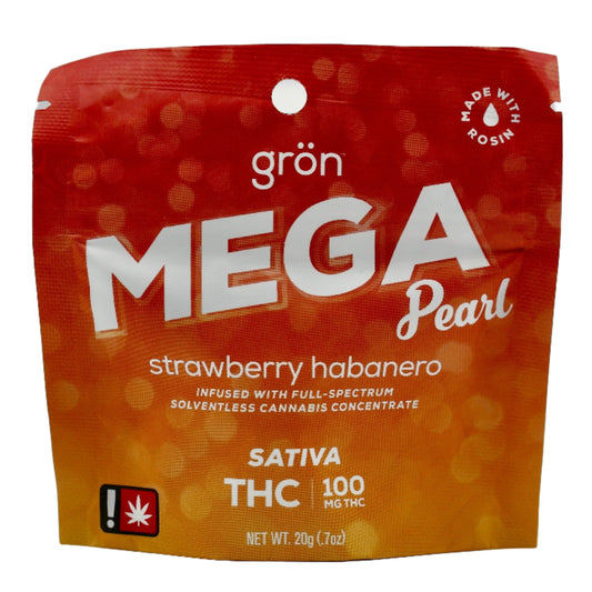 Grön | Strawberry Habanaro | Mega Pearl | 100mg